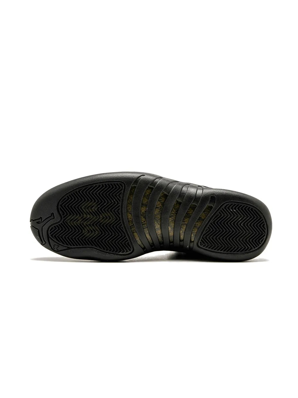 Black sneaker outsole with traction tread pattern