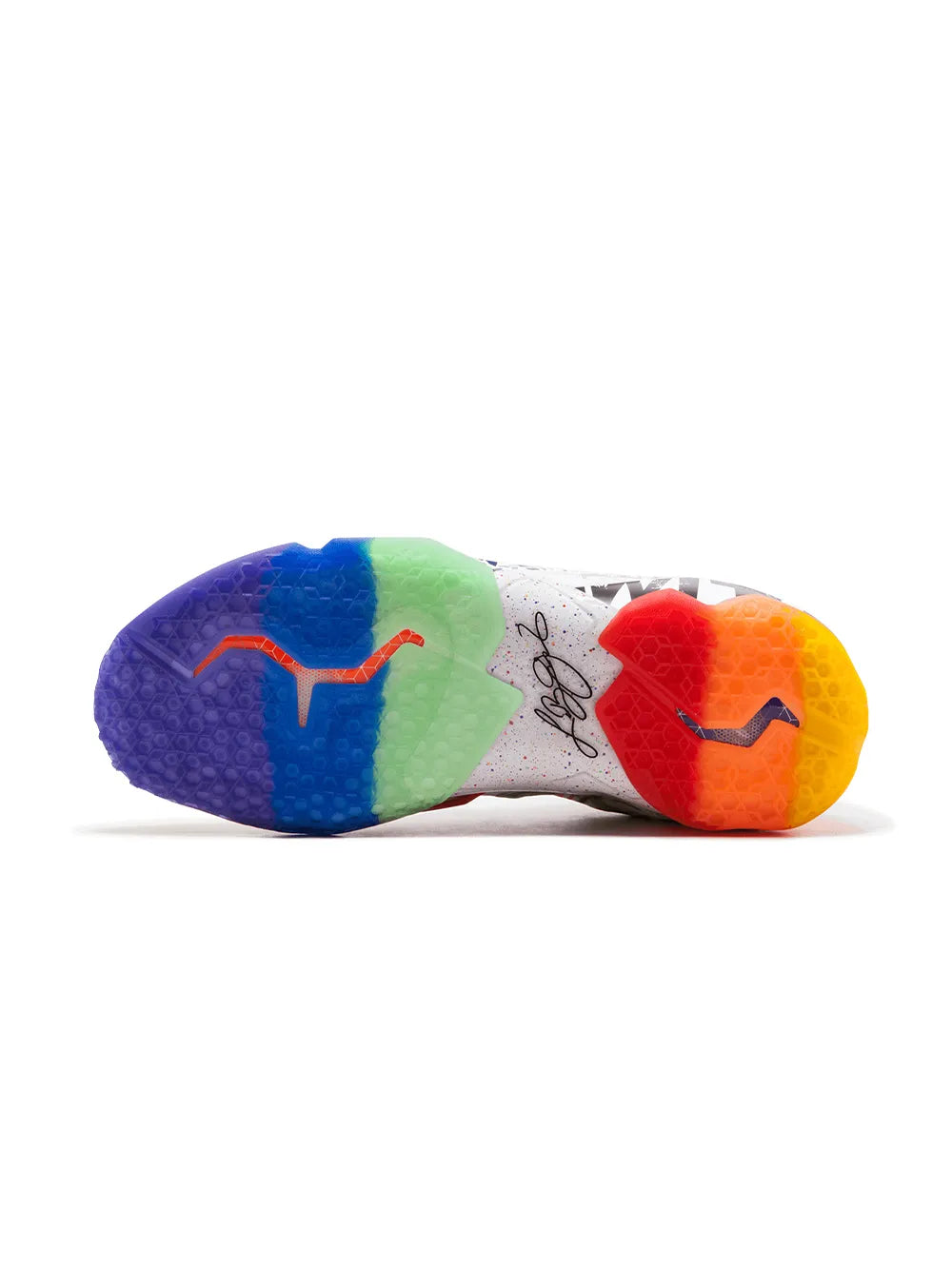 LeBron 11 Premium outsole with multicolor tread and foam heel panels