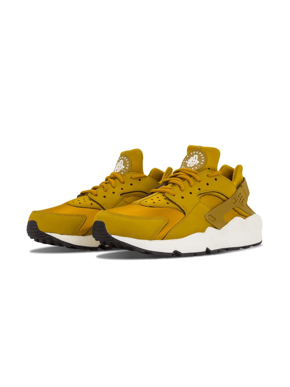 Nike Air Huarache Run running shoes, yellow uppers with white midsole and black outsole