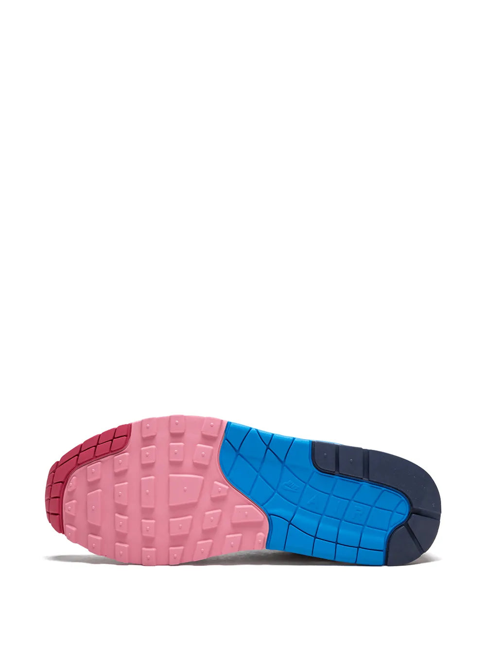 Rubber outsole for Nike Air Max 1 with blue and pink tread segments