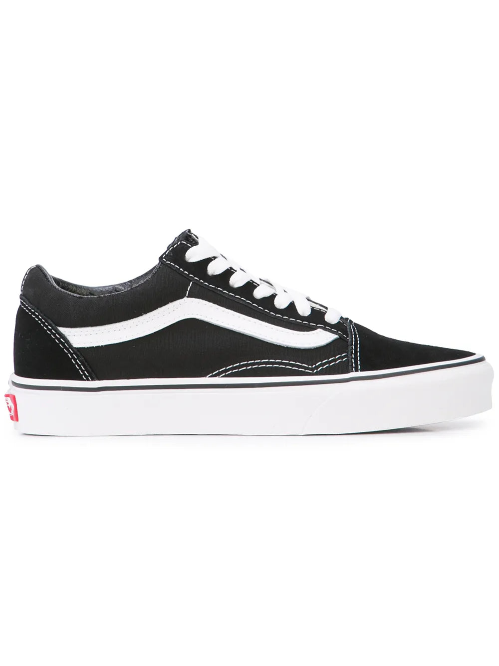 Vans Old Skool black and white sneakers, white laces and side stripe