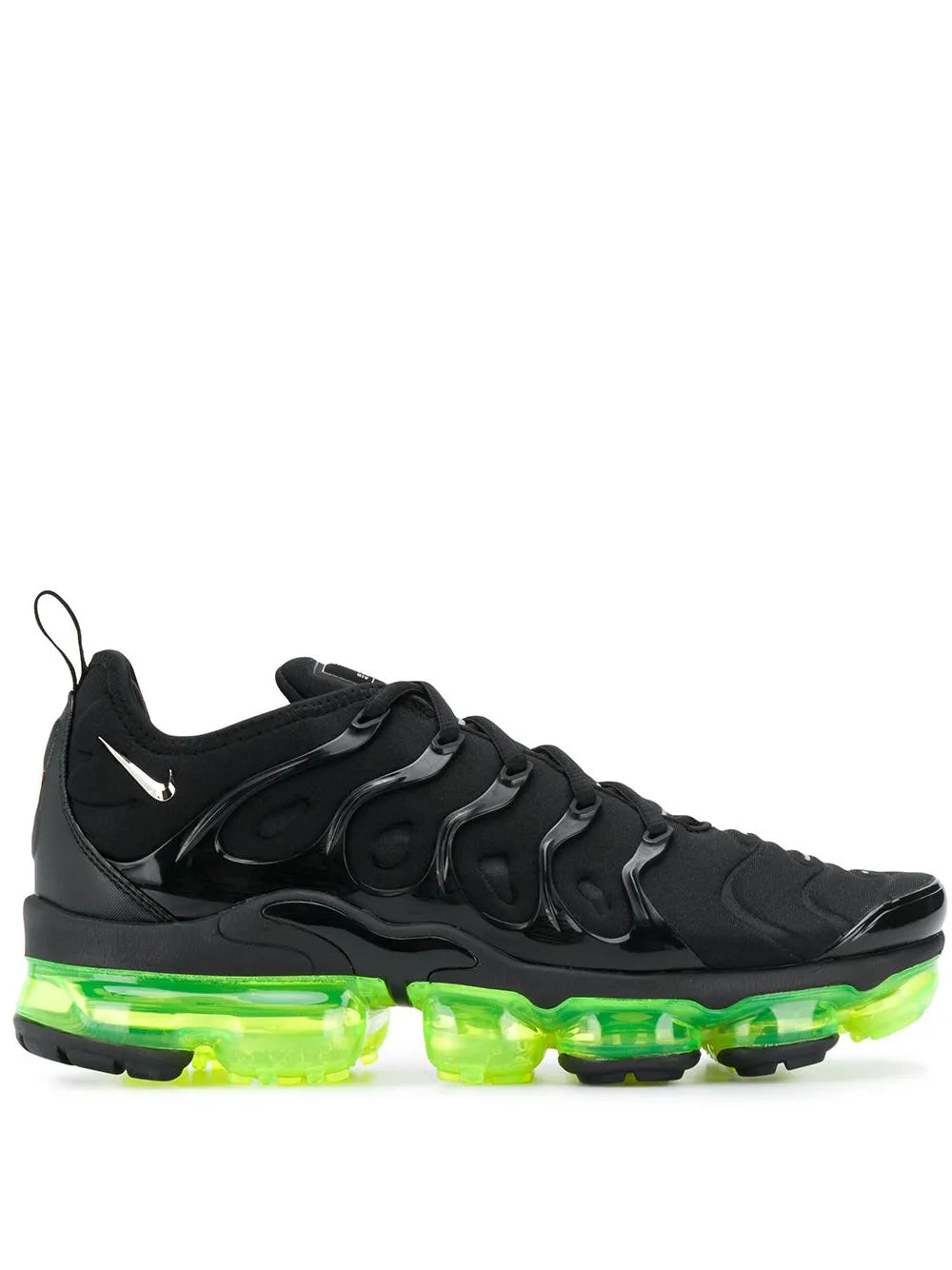 Nike Air Vapormax black sneaker with neon green translucent sole