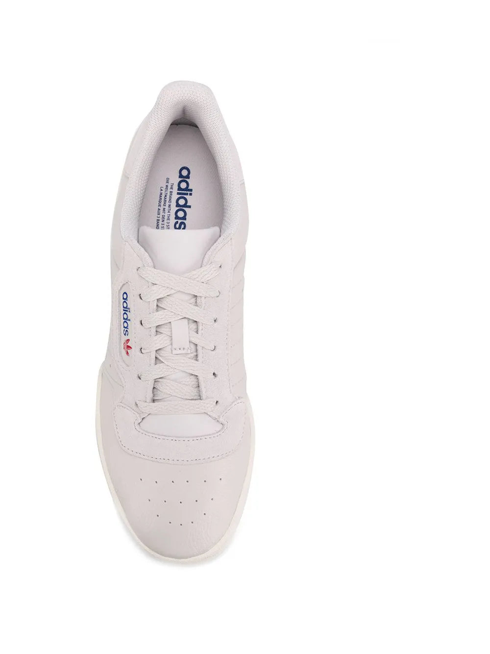 adidas Powerphase low-top sneakers, close-up of laces, tongue, and logo