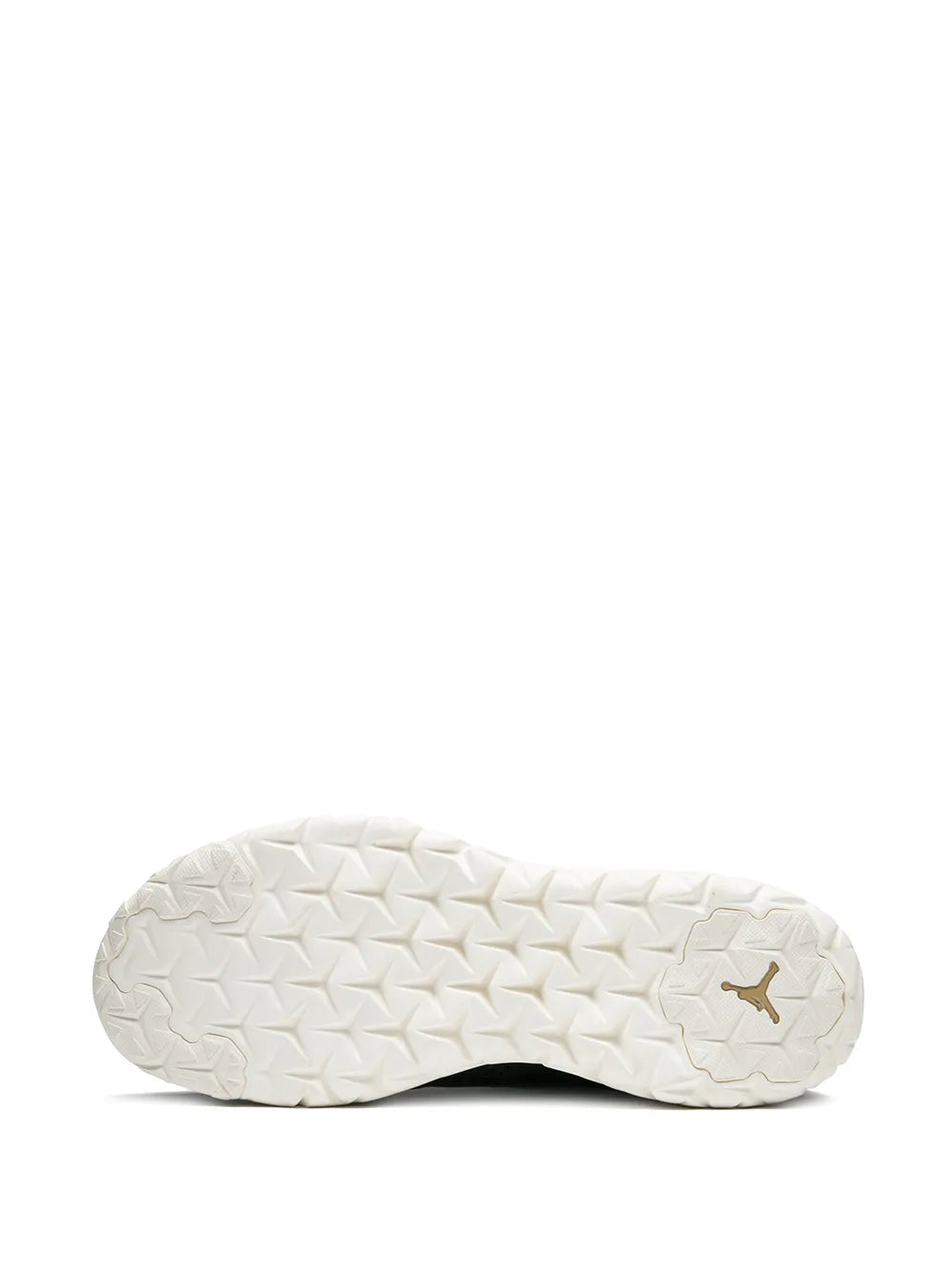 White outsole with traction pattern and Jumpman logo on navy Jordan Flight Flex