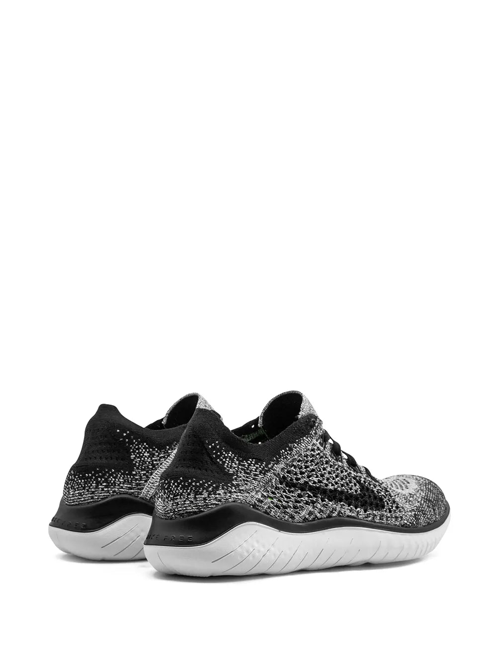 Nike Free RN Flyknit 2018 low-top sneaker, black knit heel, textured speckled upper