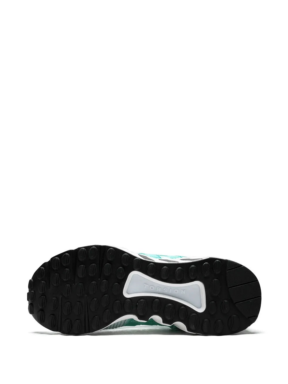 adidas EQT Support RF PK sneaker outsole, black tread with teal midsole edge