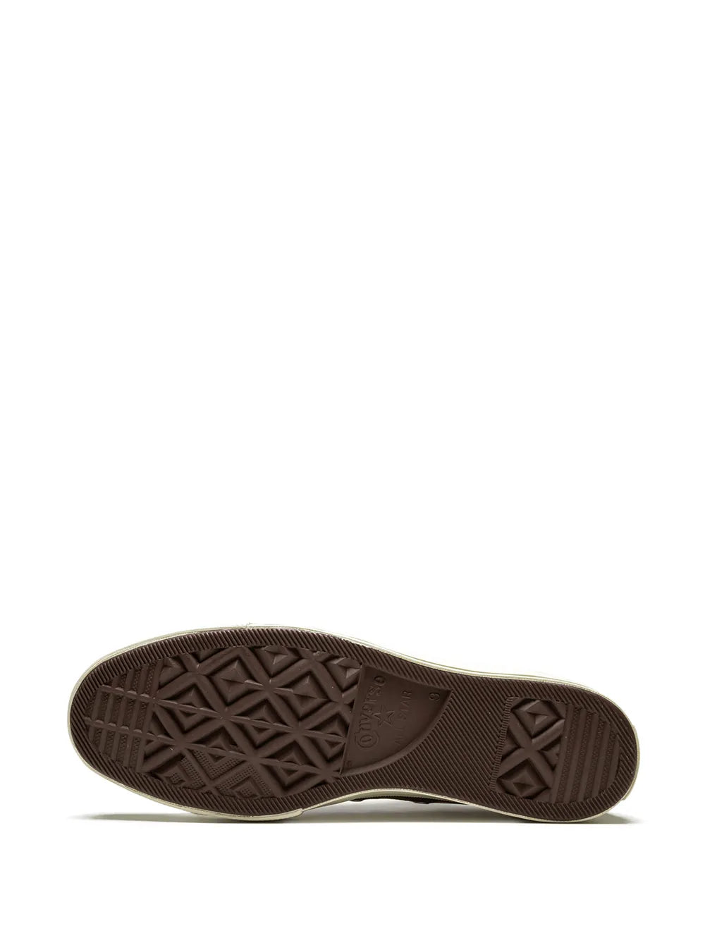 Low-top sneaker rubber outsole with dark tread pattern