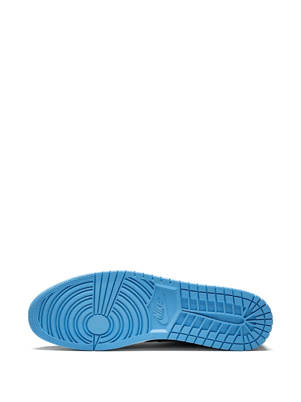 Blue rubber outsole with textured tread pattern for Air Jordan 1 Retro High