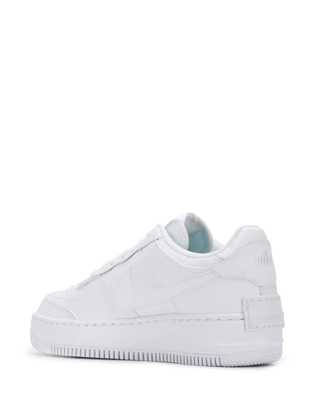 White Nike AF1 Shadow sneakers with heel tab detail and ribbed outsole