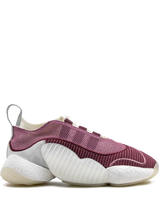 adidas Crazy Byw 2 sneaker in burgundy knit with white sole and gray accents