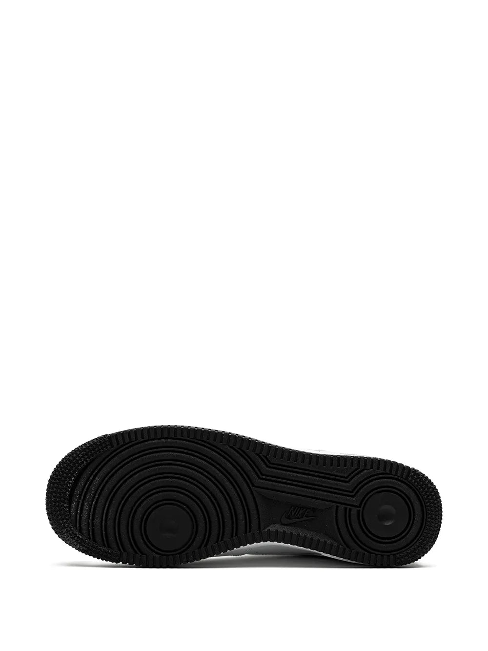 Black rubber outsole with circular tread pattern