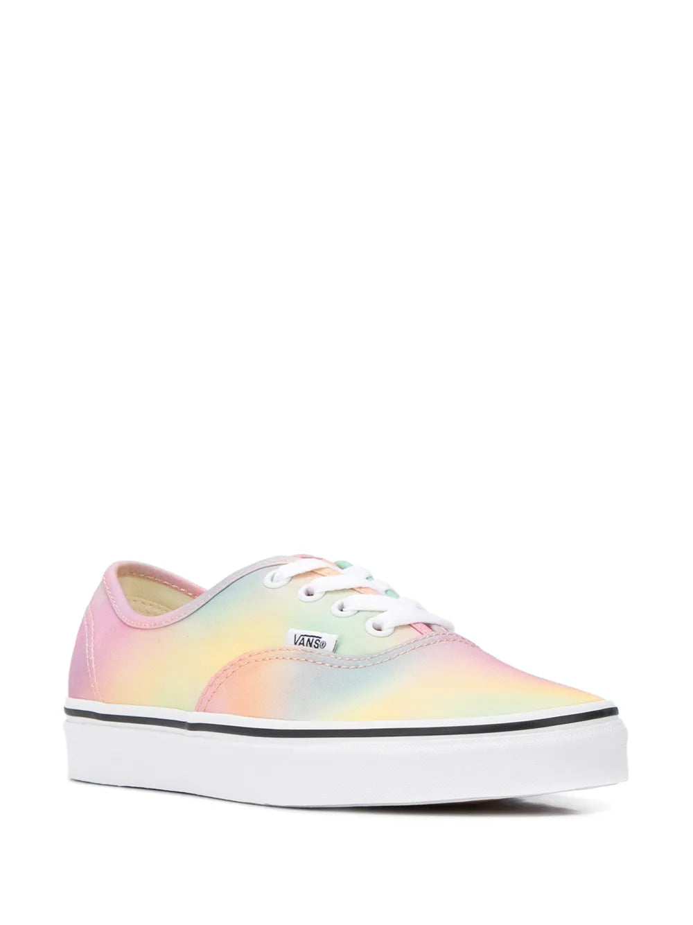 Iridescent canvas low-top sneakers with lace-up front and white rubber sole