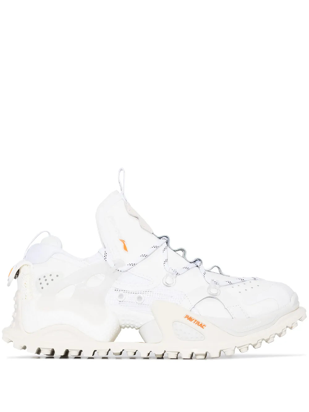 White low-top chunky sneaker with lace-up front and padded collar