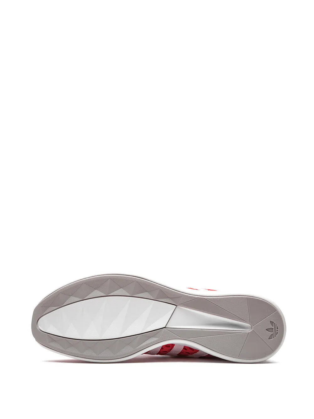 Gray sneaker outsole with textured tread pattern