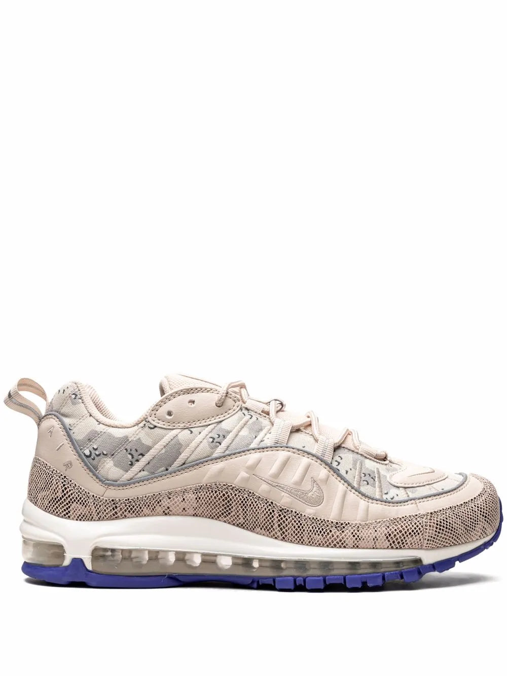 Nike Air Max 98 PRM sneaker in cream mesh and suede with blue outsole