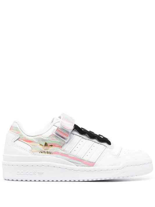 adidas Forum Low low-top leather sneakers in white with black lace accents