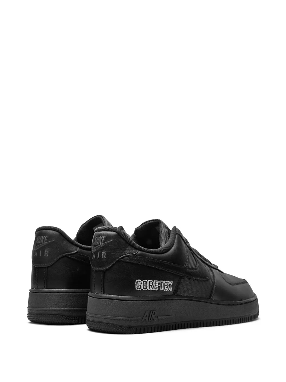 Nike Air Force 1 Low Gore-Tex black sneakers, heel and side view