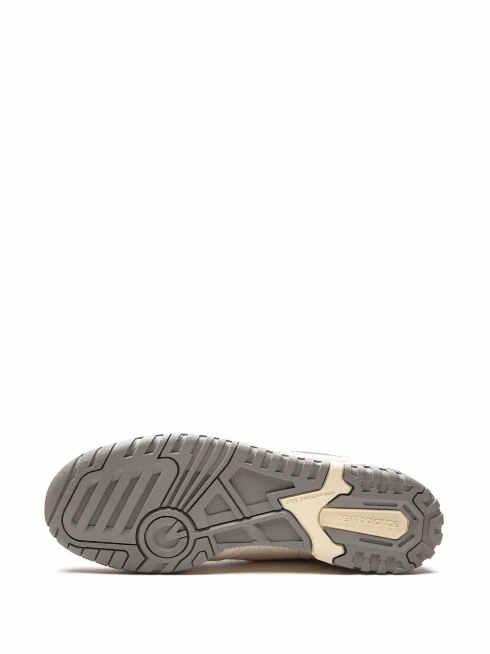 New Balance 550 rubber outsole with gray traction pods and beige center