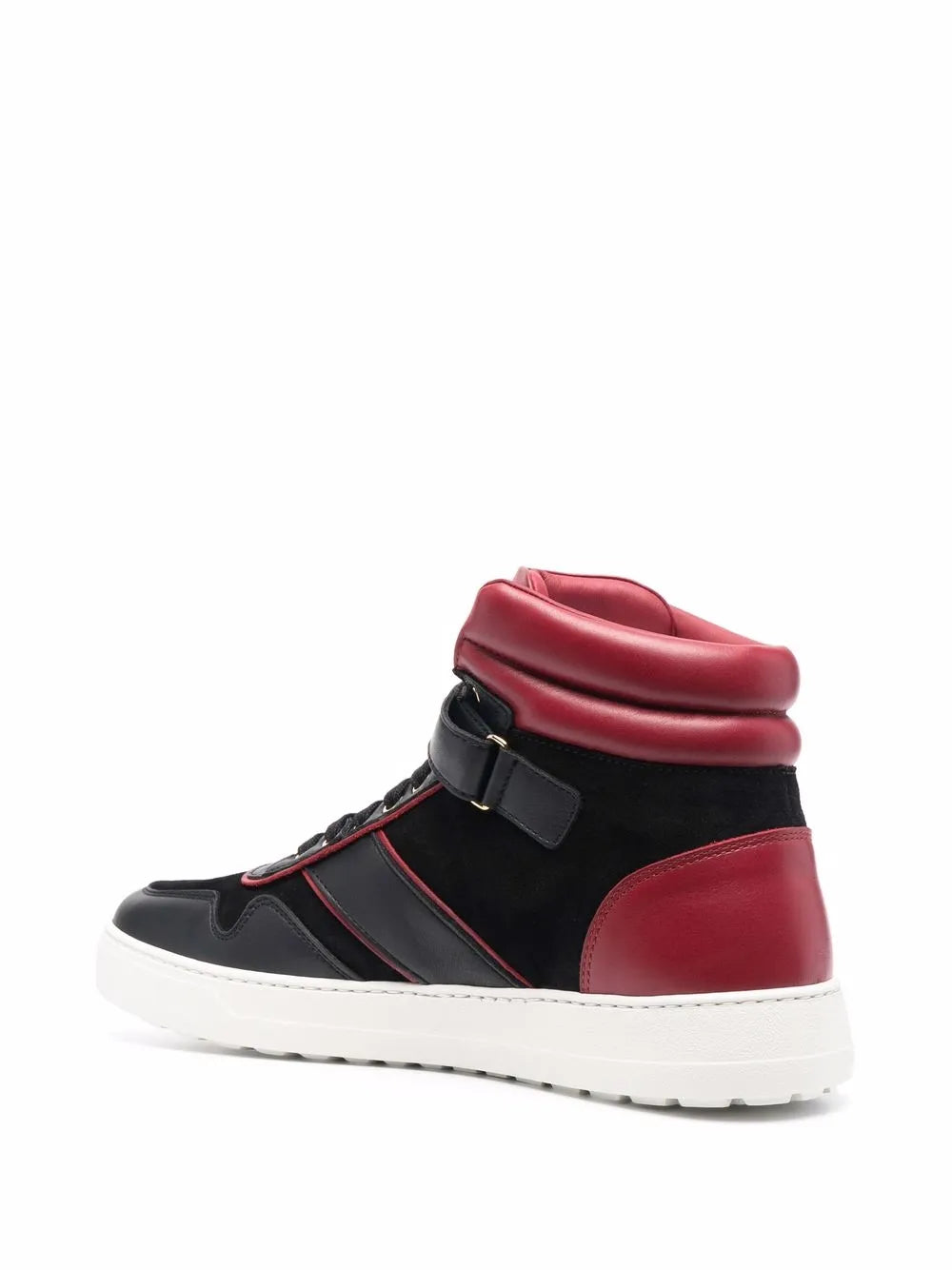 Ferragamo Gancini high-top sneakers, red and black colorblocking with strap detail