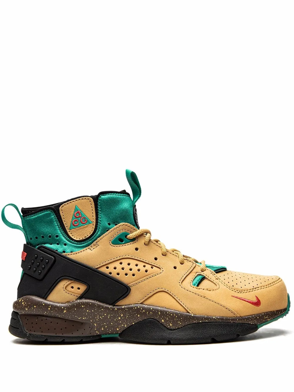 High-top Nike ACG Mowabb sneakers in tan with teal and black panels