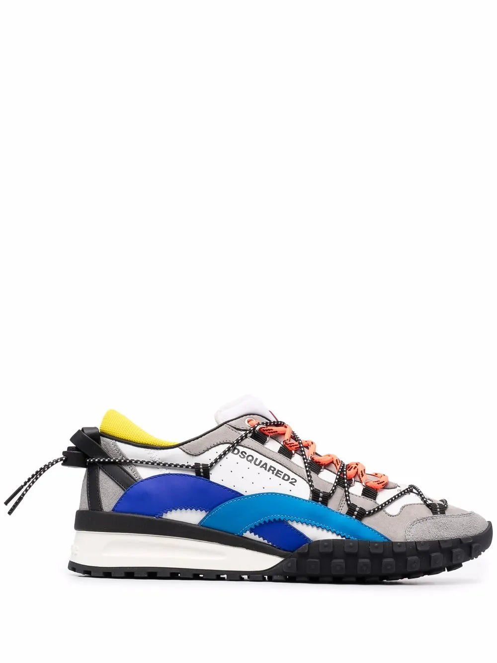 Dsquared2 Active Bubble low-top sneakers, gray with blue panels and orange laces