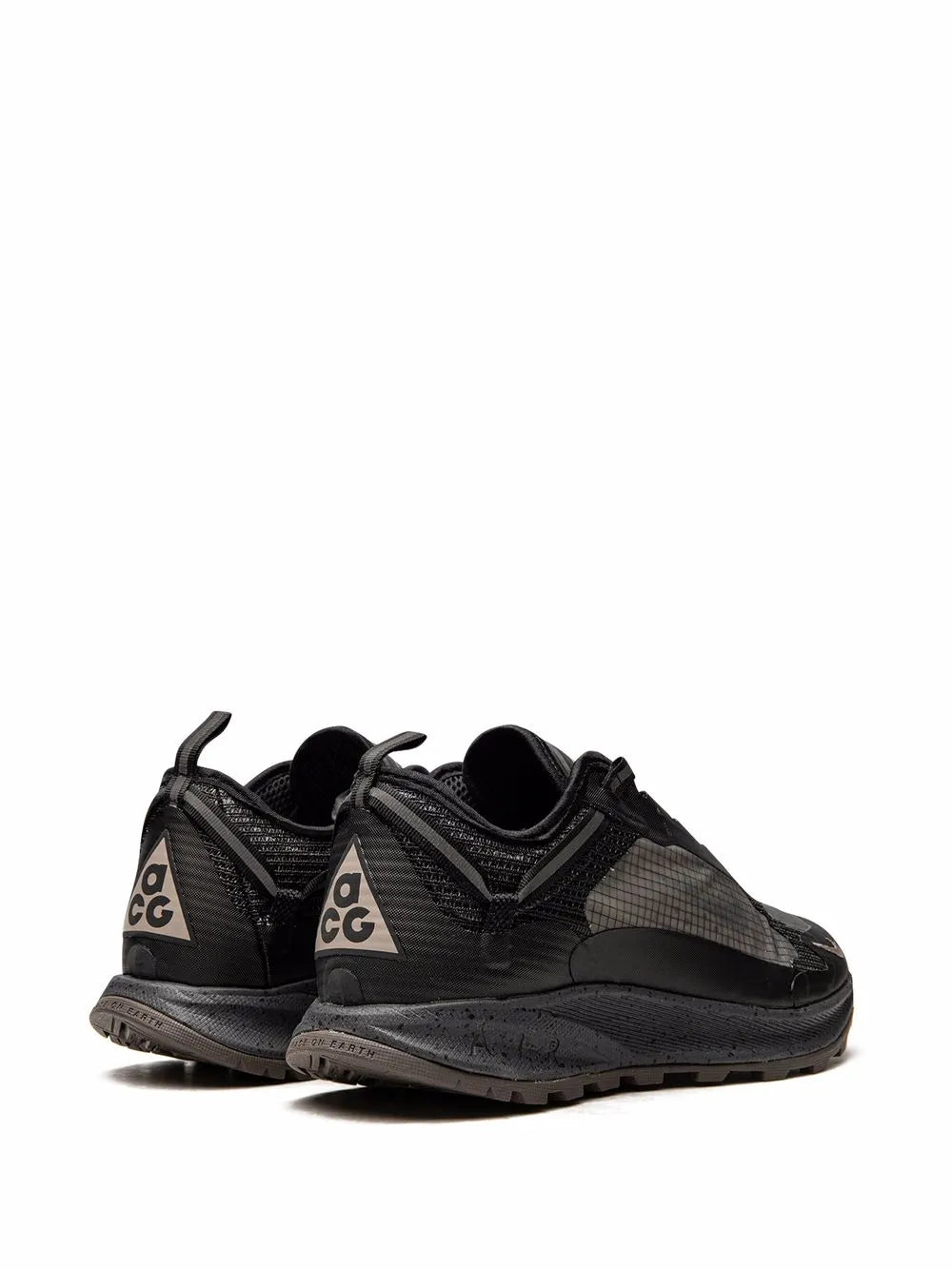 Nike ACG anthracite sneakers, heel and logo detail, lace-up design
