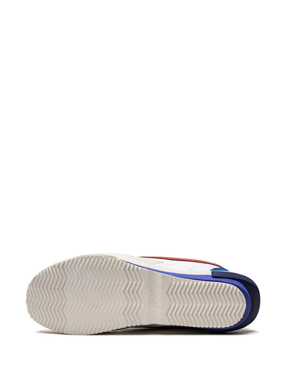 Rubber outsole for white sneakers with zigzag tread, Nike x Sacai Cortez 4.0