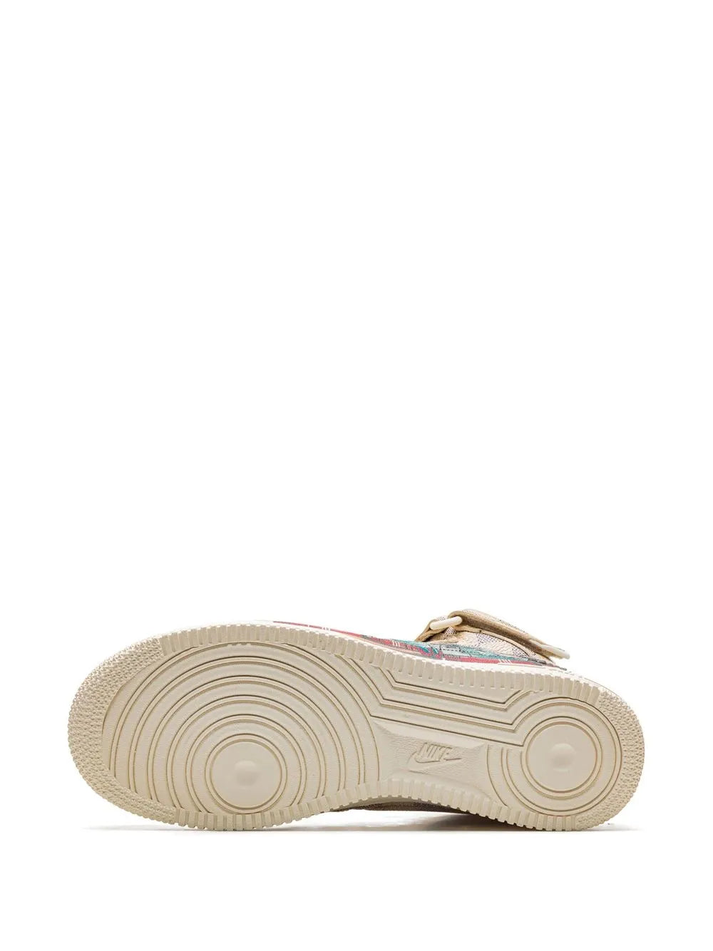 Cream rubber outsole with circular tread for Air Force 1 Mid sneaker