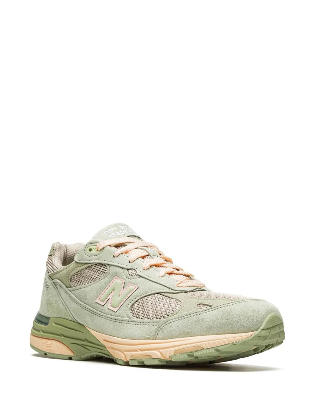 New Balance x Joe Freshgoods 993 sage green sneakers, lace-up with N logo