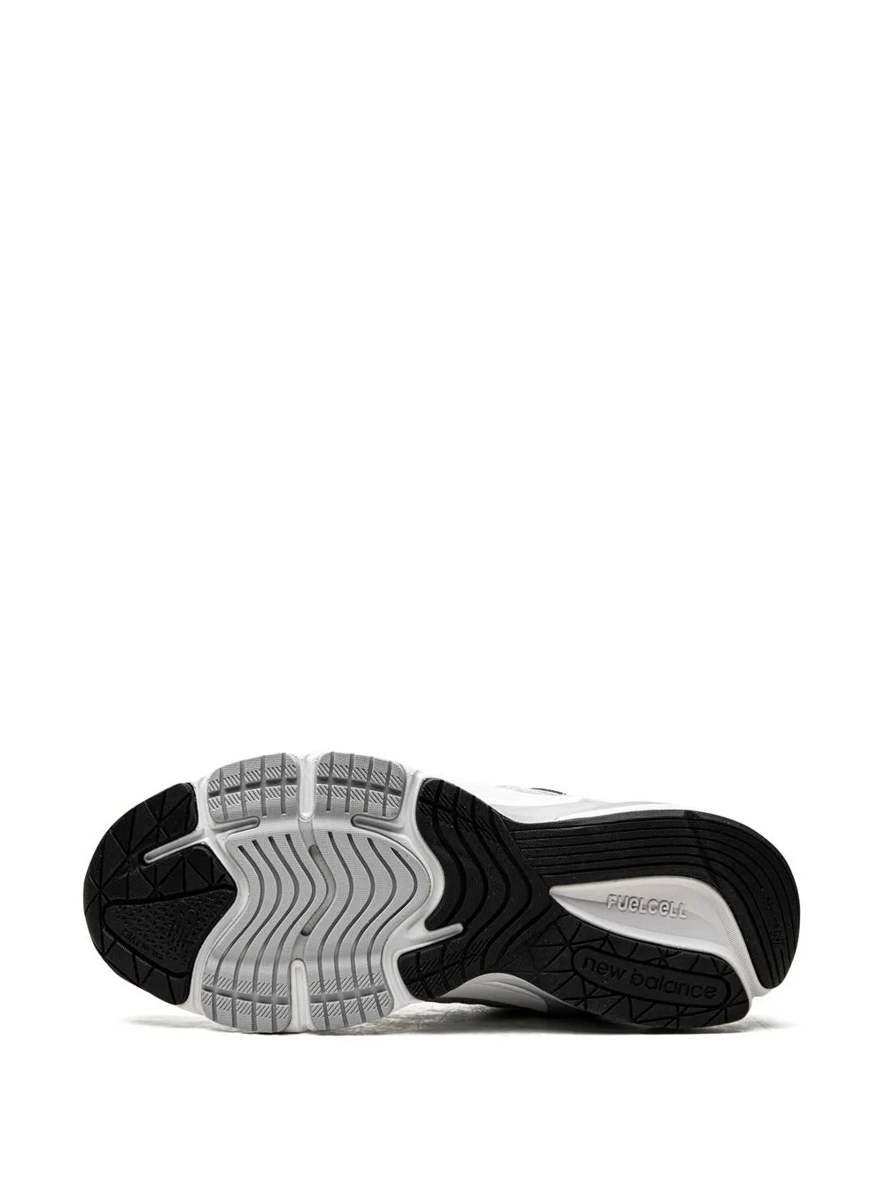 Grey New Balance 990V6 sneakers, outsole tread with black rubber heel