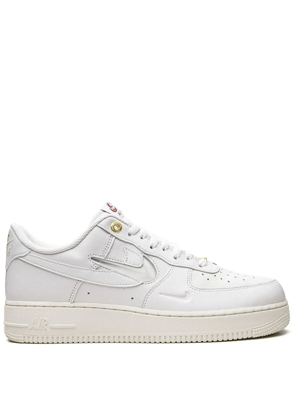 Nike Air Force 1 low-top sneakers, white leather, lace-up with side Swoosh