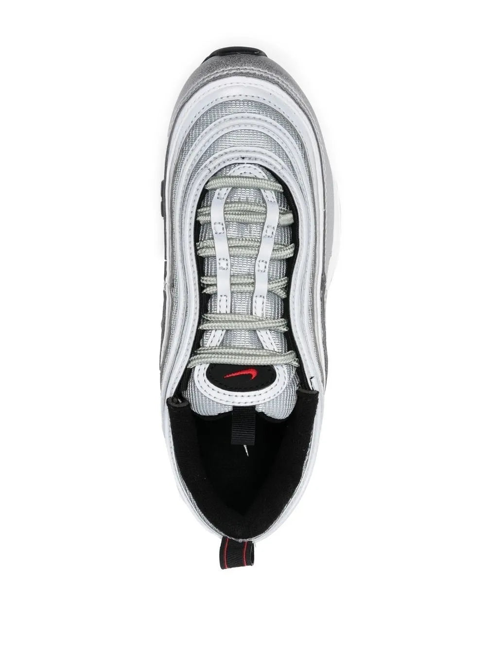 Nike Air Max 97 OG men's sneaker, white laces, black interior, red pull loop