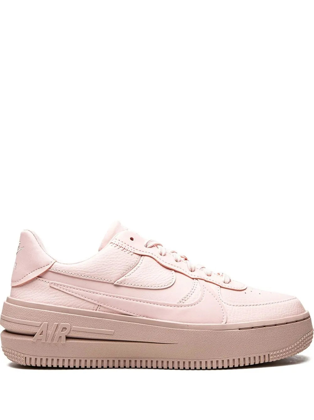 Nike Air Force 1 sneakers, light pink leather lace-up with chunky sole