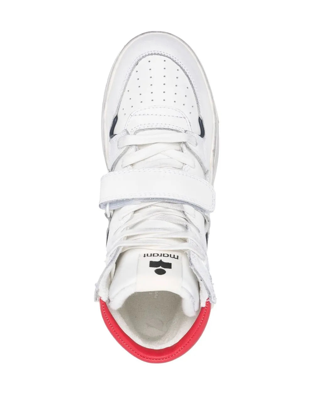 ISABEL MARANT Alsee white high-top sneakers, lace-up with perforated toe and logo tongue