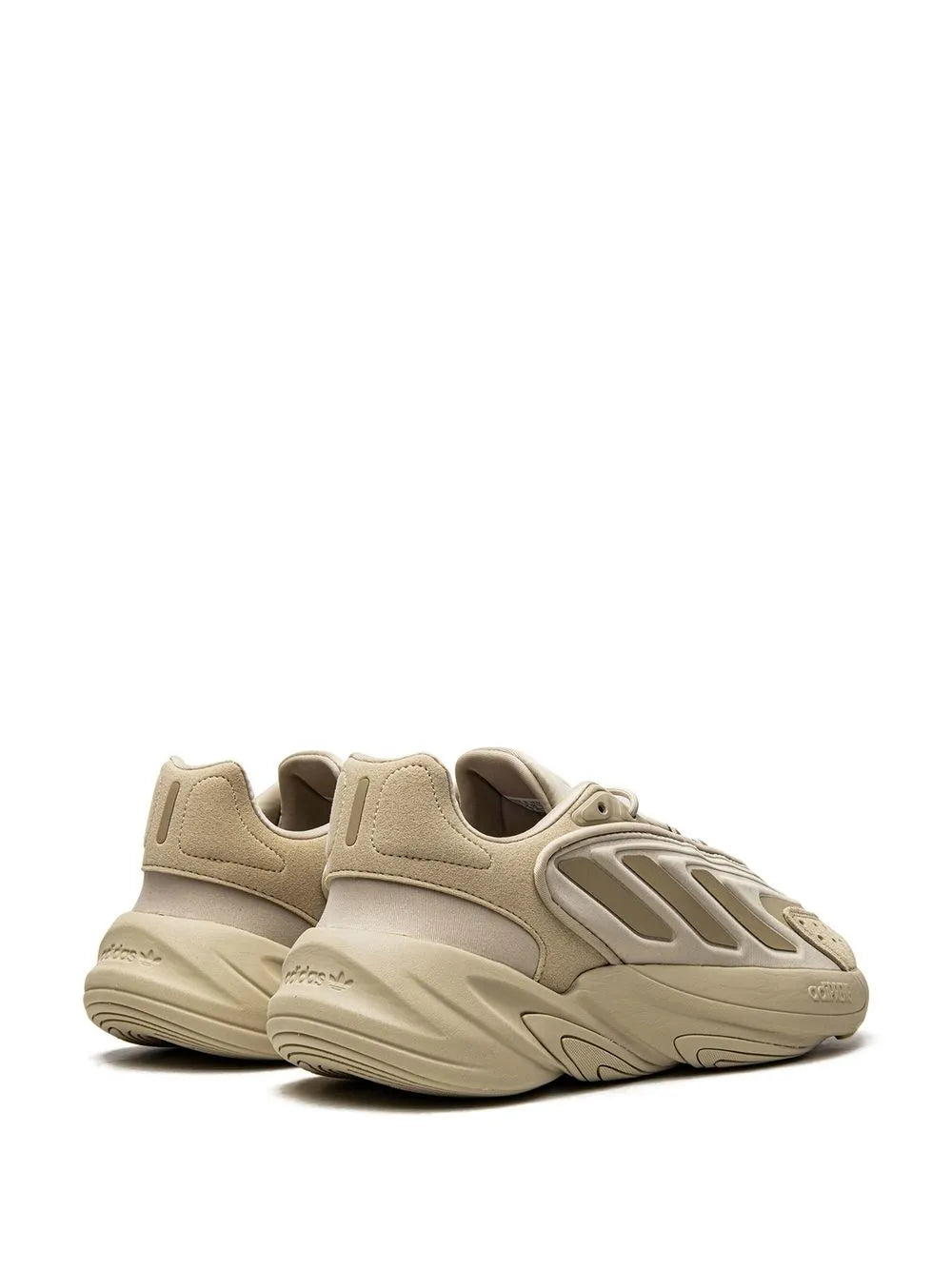 Beige adidas Ozelia lace-up sneakers, heel detail and chunky side sole