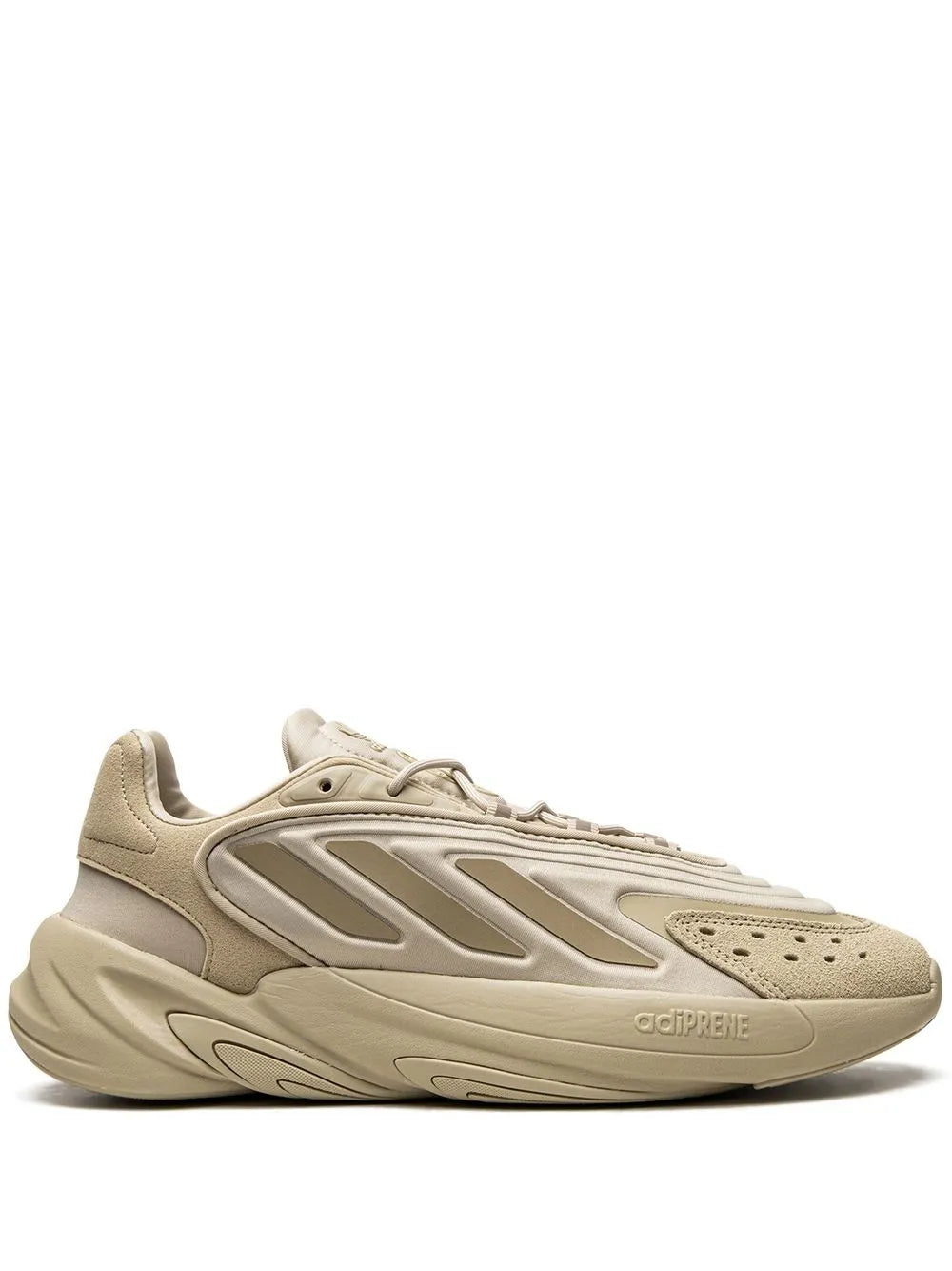 Beige adidas Ozelia lace-up sneakers, molded 3-Stripes and cushioned sole