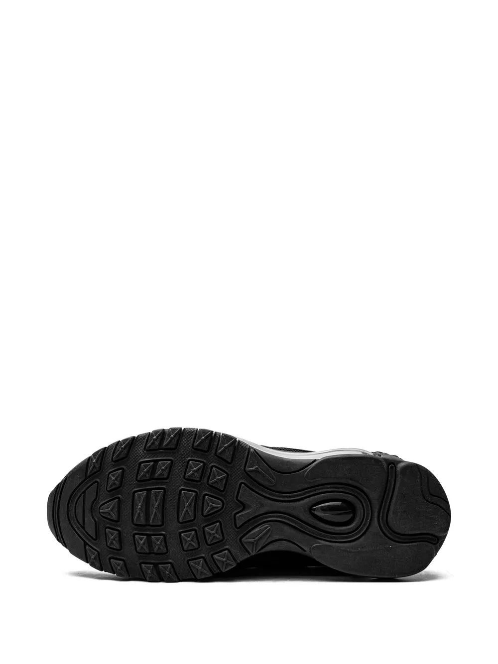 Black Nike Air Max 97 outsole tread with traction pattern and molded heel cup