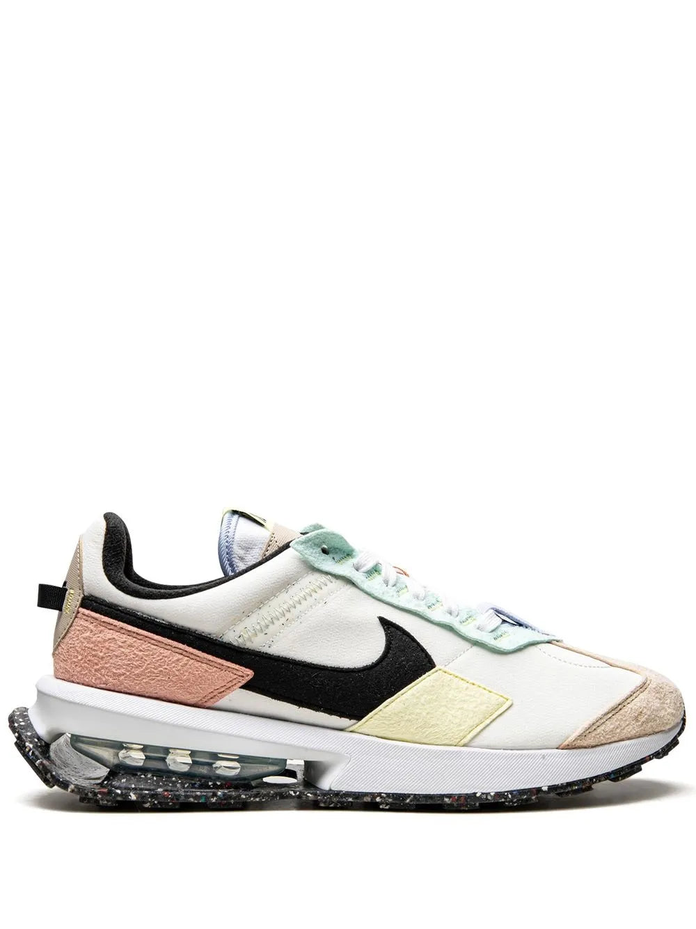 Nike Air Max Pre-Day sneaker, white with black swoosh, mint laces, and color-block panels