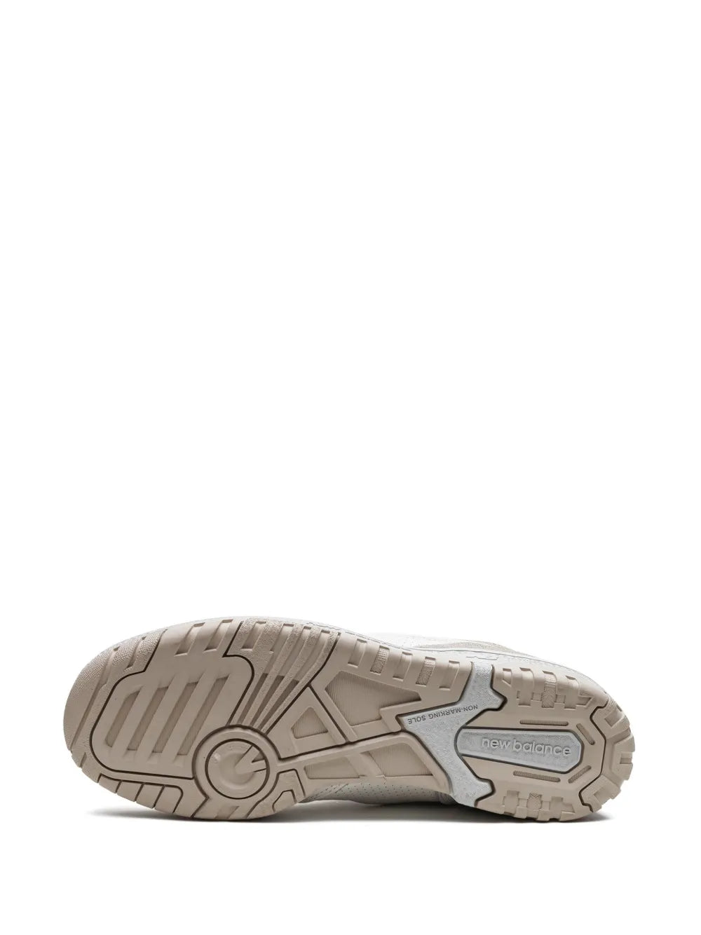 New Balance 550 sneakers outsole, tan rubber tread with traction pattern