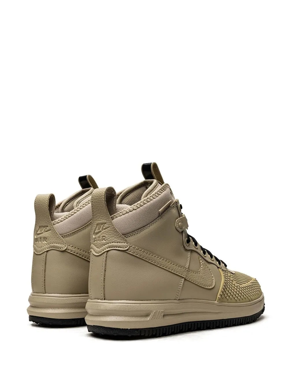 Nike Lunar Force 1 Duckboot beige lace-up ankle boot with heel pull tab