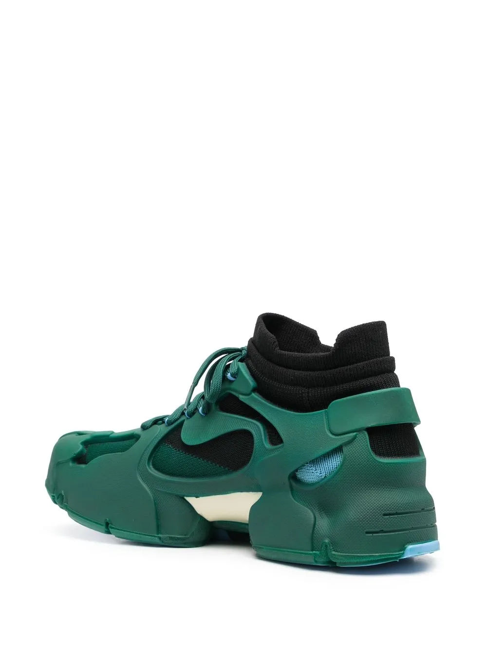 CamperLab chunky lace-up sneakers in dark green with padded collar and heel panel