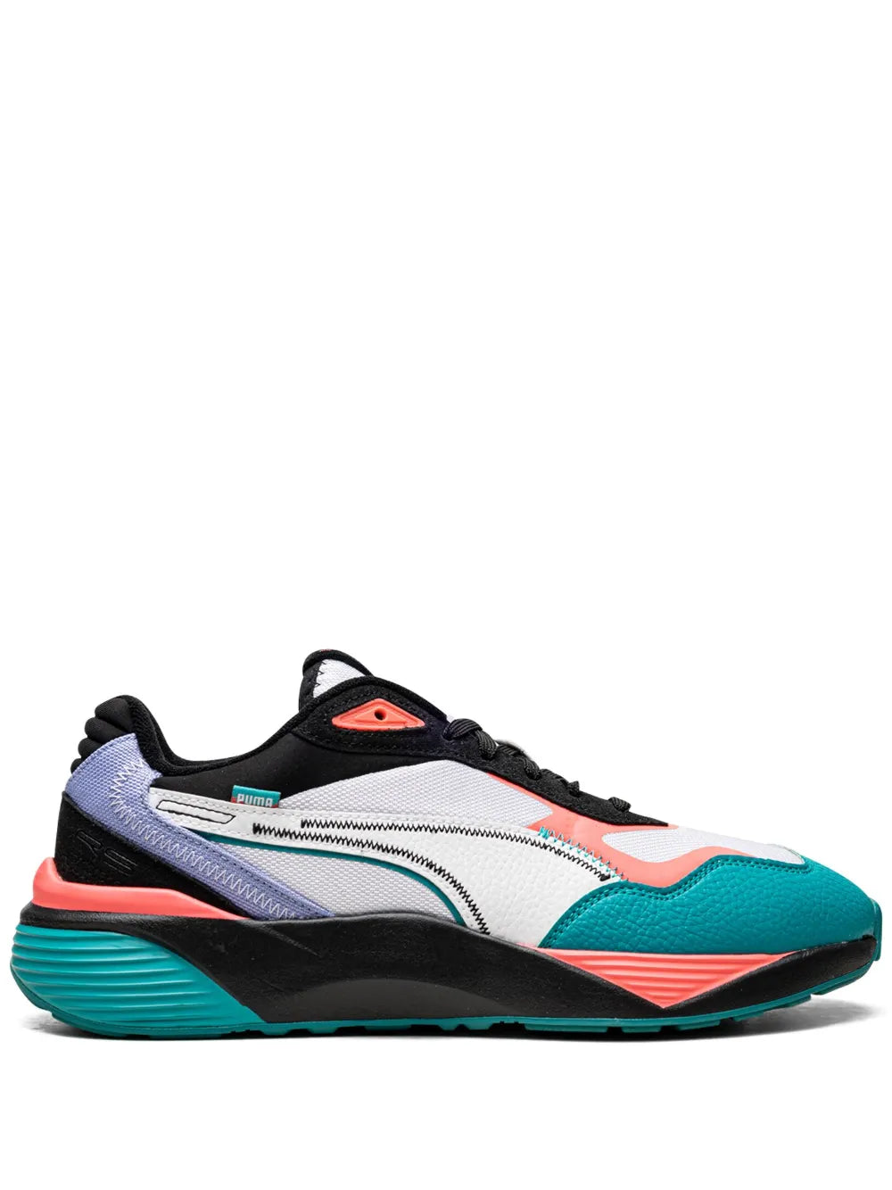 PUMA Rs-Metric Fd sneaker in black with white, teal and coral color accents