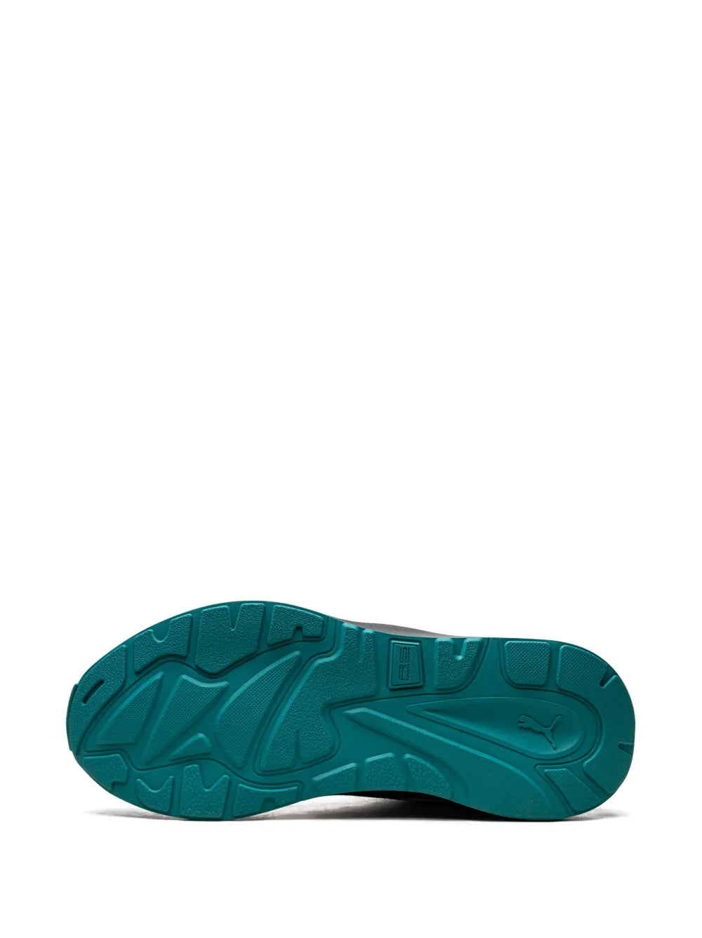 Teal rubber outsole with multidirectional tread