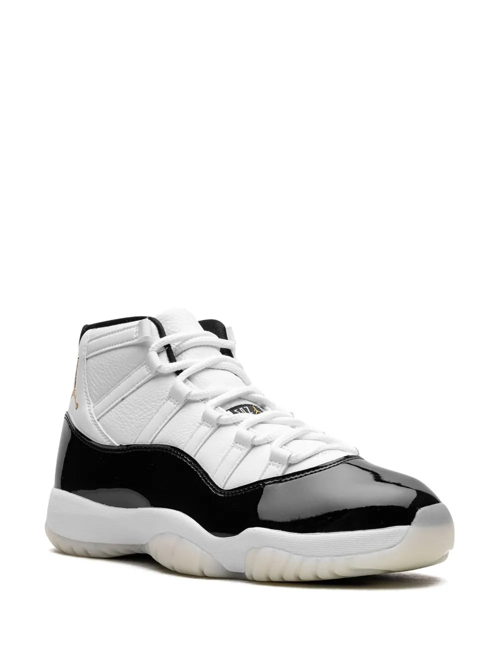 White upper, black toe cap and side panel lace-up sneakers, Jordan logo