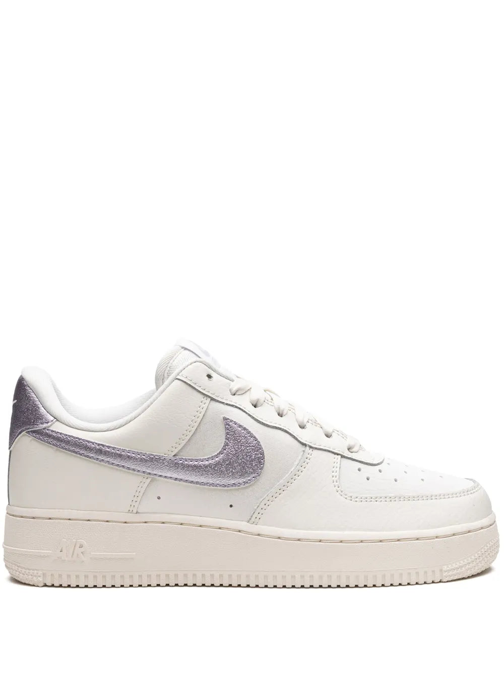 Nike Air Force 1 low-top sneakers, white with purple Swoosh