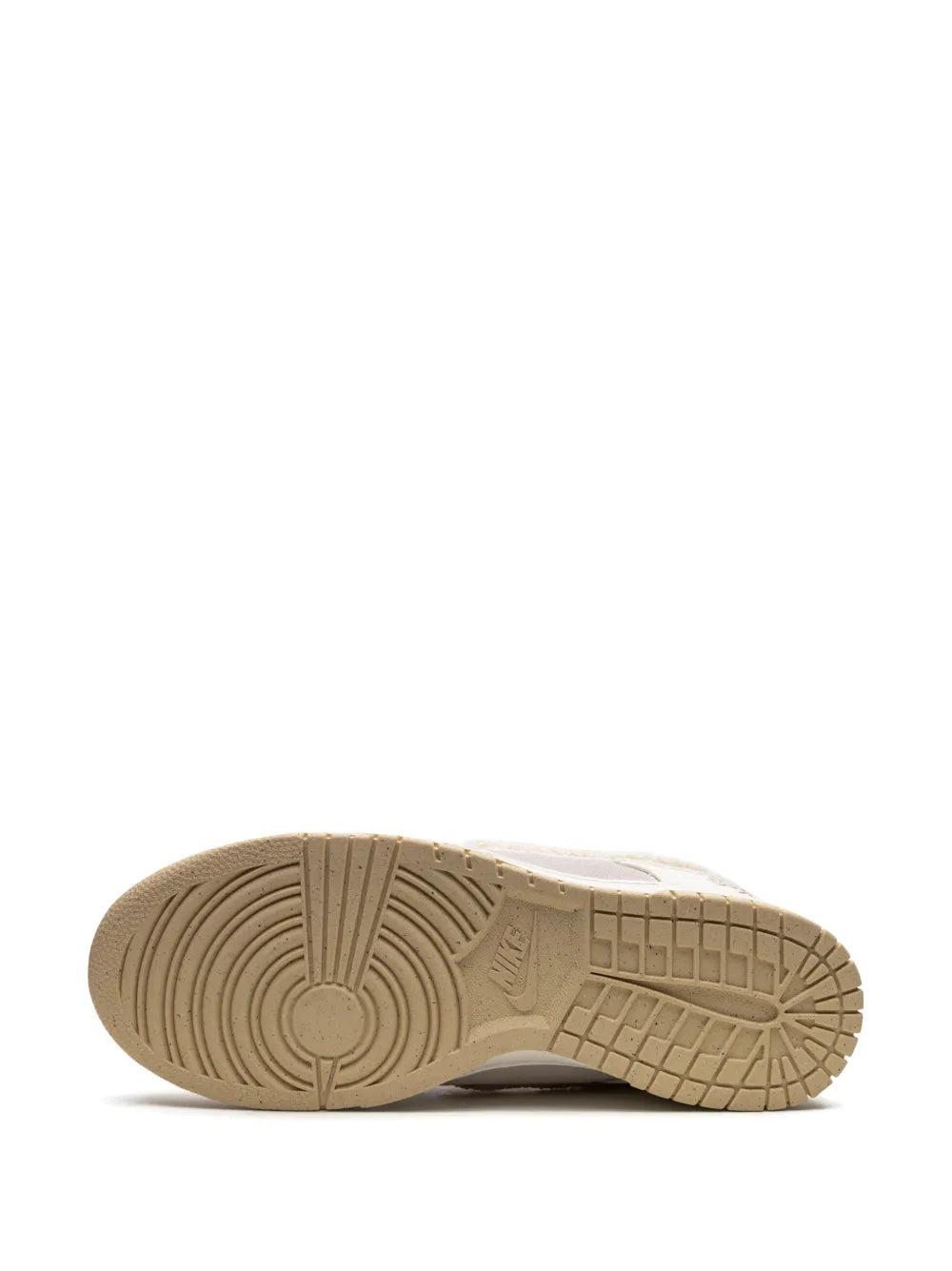 Nike Dunk Low Retro outsole bottom with tan rubber tread and circular flex grooves