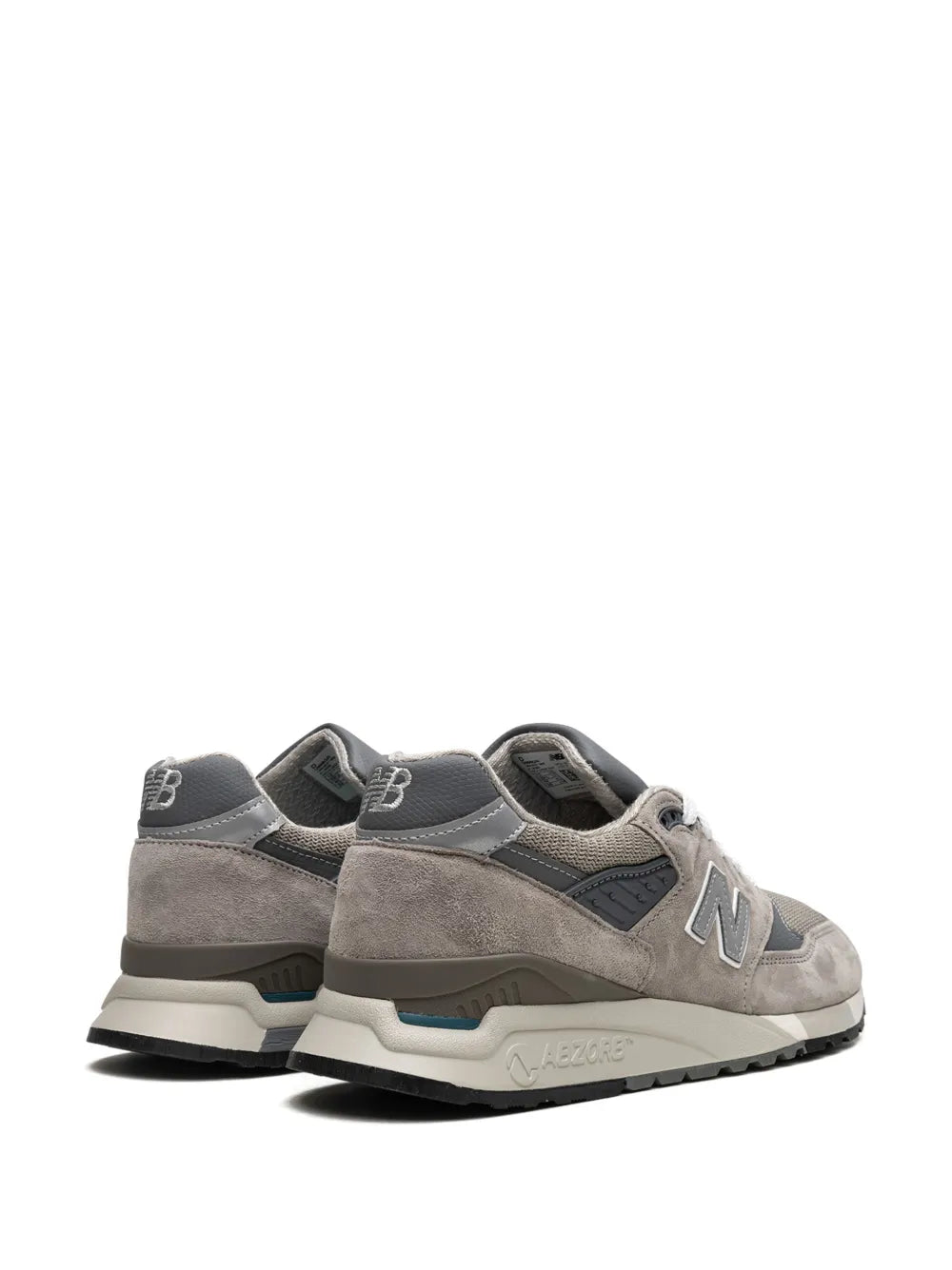 New Balance 998 grey suede sneakers with side N logo and heel tab