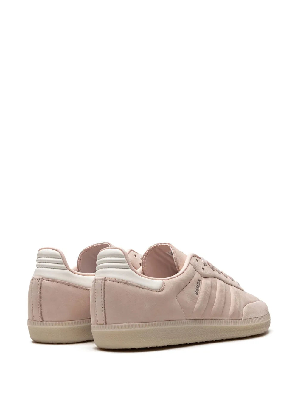 Light pink lace-up sneaker heel and back view with padded collar
