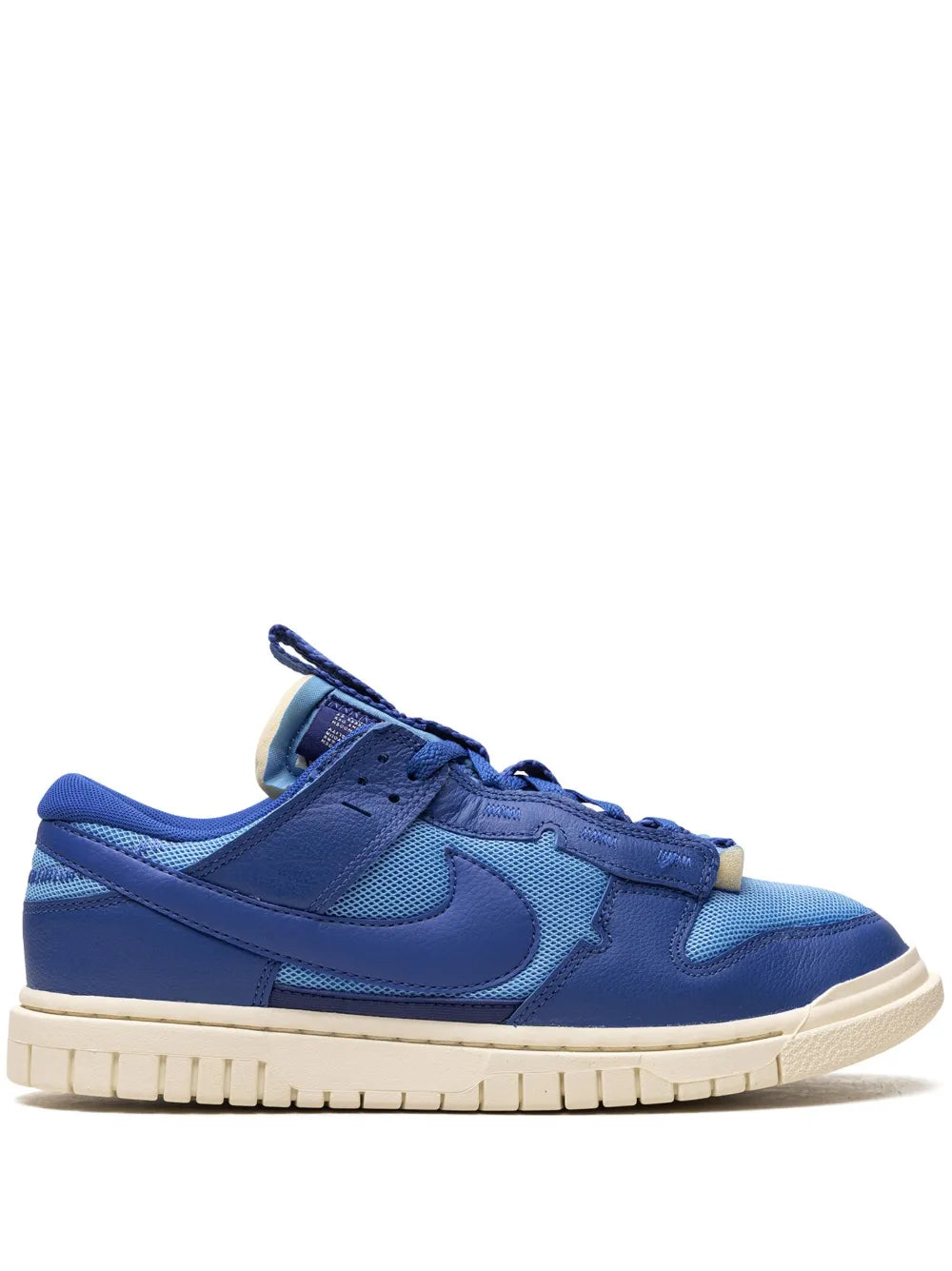 Nike Air Dunk Jumbo blue low-top sneakers with lace-up and swoosh