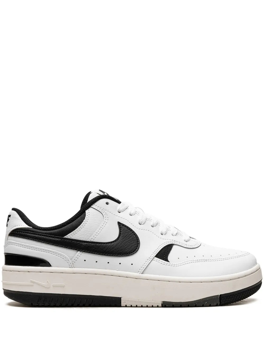 Nike Gamma Force low-top sneakers, white with black swoosh and laces